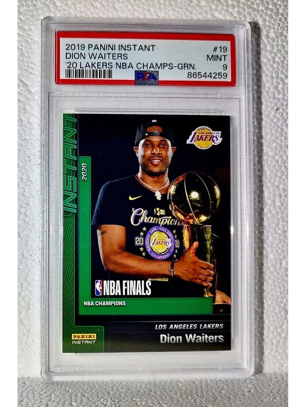 Dion Waiters 2020 Panini Lakers NBA Champions #19 Green Card 10/10  PSA 9 Mint
